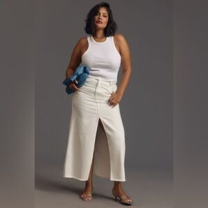 NWT Size 20W - The Madi Front-Slit Denim Skirt by Pilcro
